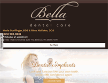 Tablet Screenshot of bellasmiles.com